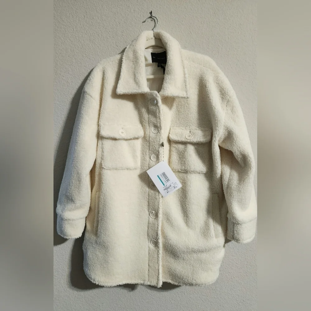 Muubaa NWT Portia Longline Faux Fur Shacket Women’s US 8 (UK 12) - Picture 4 of 10